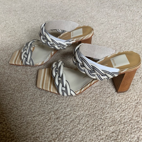 NIB Dolce Vita Paily Braided Black and White Sandal NEW IN BOX Size 6 - Picture 3 of 10